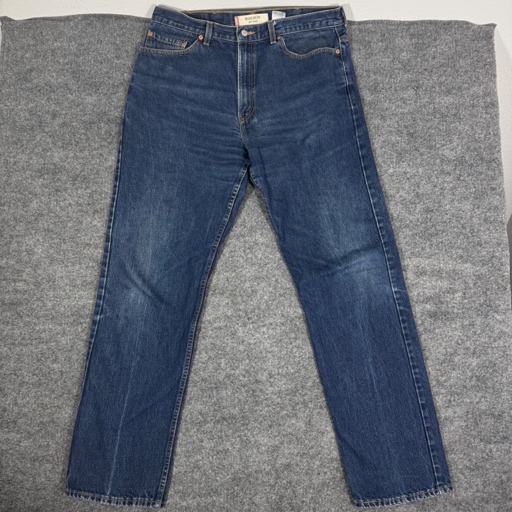 Levis 505 Regular Fit Jeans Mens 38x34 Blue 100% Cotton Made in USA Vintage EUC